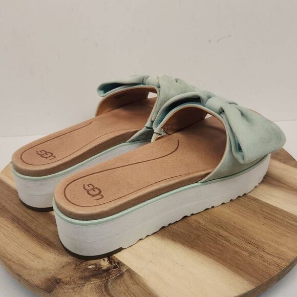 UGG Mint Green Bow Slide Sandals - Picture 3 of 8
